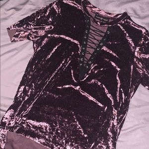 Purple velvet top